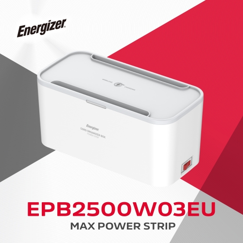 Filtro de linha de 30 W com carregamento sem fio e organizador de cabos EPB2500W03EU