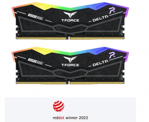 Memória TEAM GROUP 32GB 2x16GB 6000MT/s DDR5 CL38 DIMM T-FORCE DELTA RGB BLACK, FF3D532G6000HC30DC01