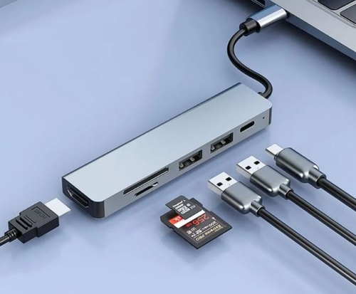 MINIDOCK C61 USB-C a PD/2USB-A/SD/MSD/HDMI4K - COO-DOCK-C-61