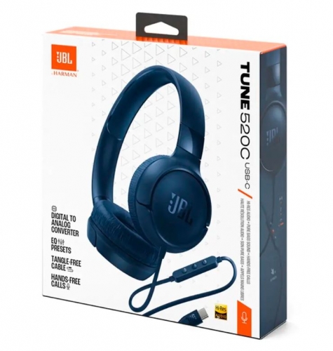Headphones JBL Tune 520C Azul - JBLT520USBCBLUE