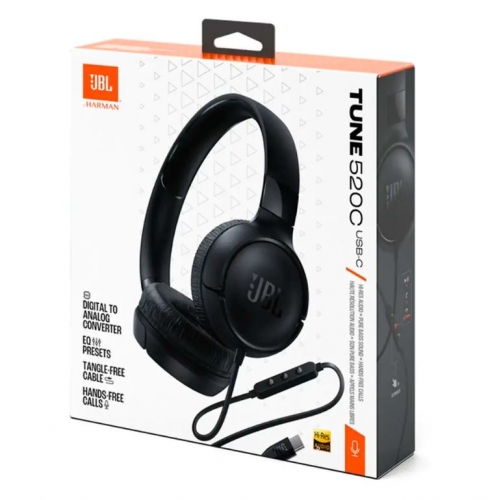 Headphones JBL Tune 520C Preto - JBLT520USBCBLACK