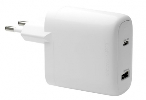 Adaptador de alimentação dbramante1928 re-charge 65 Watt 2 conectores de saída (24 pin USB-C, USB) branco , CI65EUWH7100
