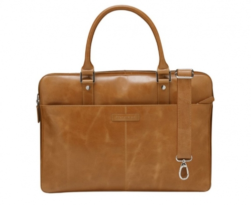 Mala para Portátil dbramante1928 Rosenborg 16" (2nd Gen) – Pele Integral, Tan, Compartimento para Portátil e Alça de Ombro – BG16GT001496