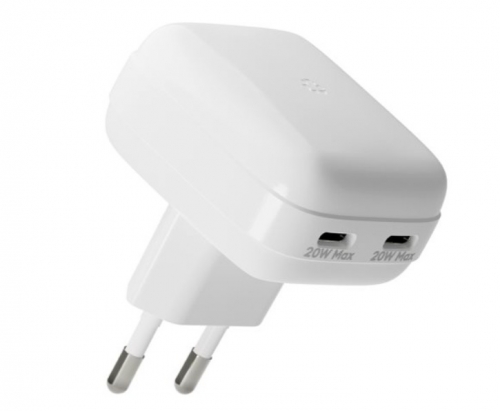 Carregador de parede dbramante1928 re-charge Pro Flat, 2× USB-C, 20 W, branco, EU – CH20EUWH7126