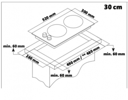 Placa Gás MEIRELES 30cm MG 4323 X
