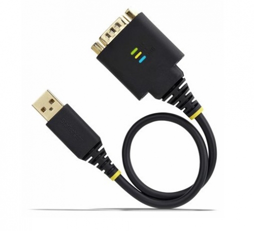 Cabo Adaptador USB-A para Série RS-232 DB9, 30 cm, FTDI, 921,6 Kbps, COM Retention, LEDs, Proteção ESD - StarTech.com 1P1FFC-USB-SERIAL