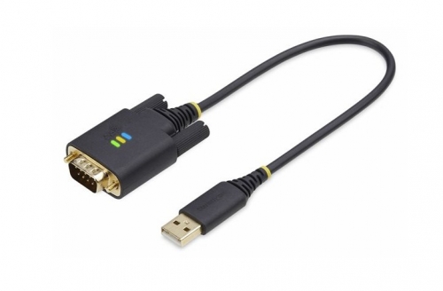 Cabo Adaptador USB-A para Série RS-232 DB9, 30 cm, FTDI, 921,6 Kbps, COM Retention, LEDs, Proteção ESD - StarTech.com 1P1FFC-USB-SERIAL