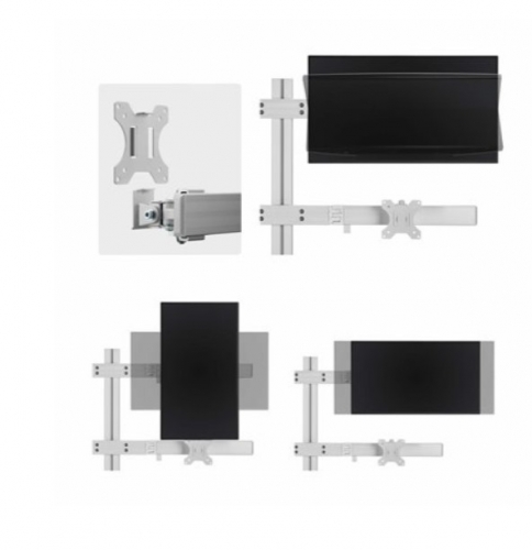 Suporte de Mesa para 6 Monitores StarTech.com 6-MONITOR-ARM-A – 17" a 32", até 8 kg por Monitor, VESA 75×75/100×100, Dupla Coluna, Ajustável em Altura, Branco