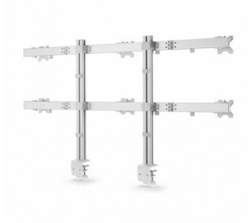 Suporte de Mesa para 6 Monitores StarTech.com 6-MONITOR-ARM-A – 17" a 32", até 8 kg por Monitor, VESA 75×75/100×100, Dupla Coluna, Ajustável em Altura, Branco