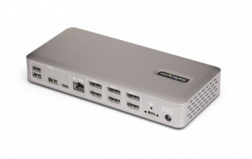 Docking Station USB4 StarTech.com 150UE-USB4DOCKTRIPLE – 3 Monitores 4K 60 Hz, USB4 40 Gbps, 2,5 GbE, USB-C, 100 W Power Delivery, HDMI/DisplayPort