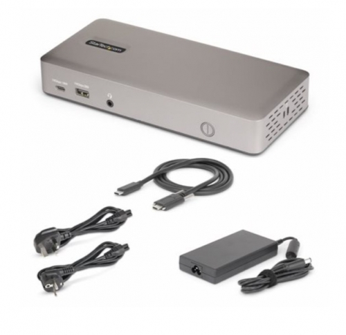 Docking Station USB4 StarTech.com 150UE-USB4DOCKTRIPLE – 3 Monitores 4K 60 Hz, USB4 40 Gbps, 2,5 GbE, USB-C, 100 W Power Delivery, HDMI/DisplayPort