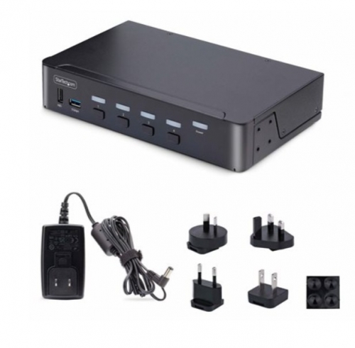 Switch KVM StarTech D86A2-4-PORT-8K-KVM – DisplayPort 1.4 | 4 Portas | 8K 60 Hz | USB 3.2 | Áudio