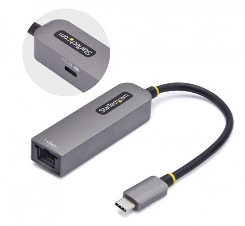 Adaptador USB-C para Ethernet Gigabit, USB 3.0, RJ45, 1 Gbps, Power Delivery 100 W, Compatível com Thunderbolt, Cinzento - StarTech.com 1GPD3-USB-C-ETHERNET