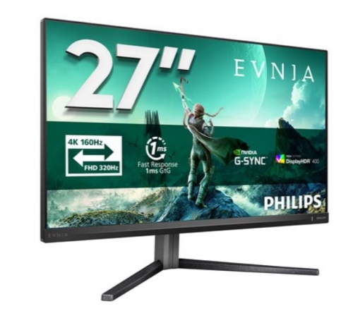 Monitor Gaming Philips Evnia 27M2N3800A/00 – 27" Fast IPS, 4K UHD 160Hz / FHD 320Hz, 1ms, HDR 400, G-SYNC, HDMI 2.1, DisplayPort 1.4