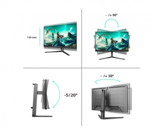 Monitor Gaming Philips Evnia 27M2N3800A/00 – 27" Fast IPS, 4K UHD 160Hz / FHD 320Hz, 1ms, HDR 400, G-SYNC, HDMI 2.1, DisplayPort 1.4