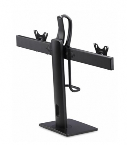 Suporte de Mesa para 2 Monitores StarTech.com 2MC1S-MONITOR-STAND – 17" a 27", VESA 75×75/100×100, Ajustável em Altura, Preto