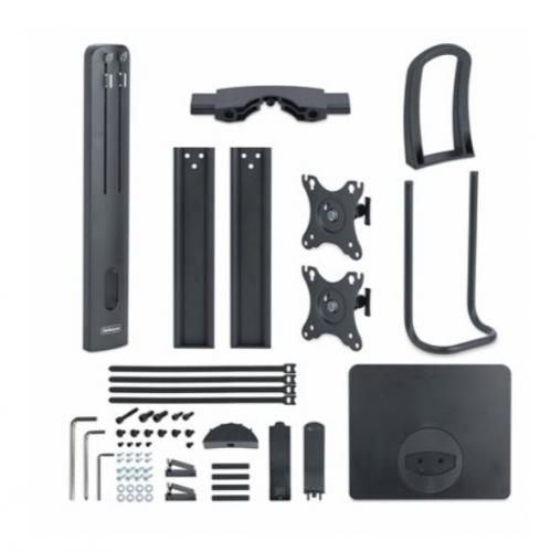 Suporte de Mesa para 2 Monitores StarTech.com 2MC1S-MONITOR-STAND – 17" a 27", VESA 75×75/100×100, Ajustável em Altura, Preto