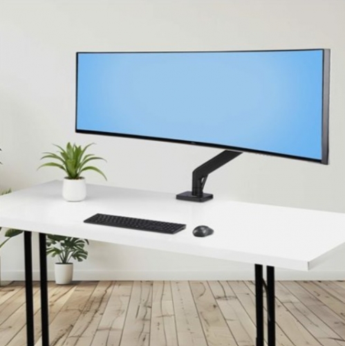 Suporte de Mesa para Monitor StarTech.com H1M1AG1-MONITOR-ARM – 17" a 49", Ultrawide 32:9, até 20 kg, VESA 75×75/100×100, Braço Articulado, Preto