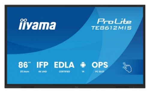 Monitor iiyama ProLite TE8612MIS-B4AG, 86",  LCD com luz de fundo LED, interativo, Tátil, PC embutido, 4K UHD, Wi-Fi da iiyama