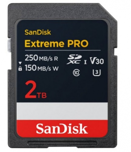 Cartão de memória SanDisk Extreme Pro 2TB Video Class V30 / UHS-I U3 / Class10 SDXC UHS-I