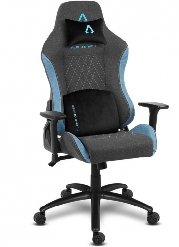 Cadeira Gaming Alpha Gamer Gaia Dark Grey/Blue Fabric V2