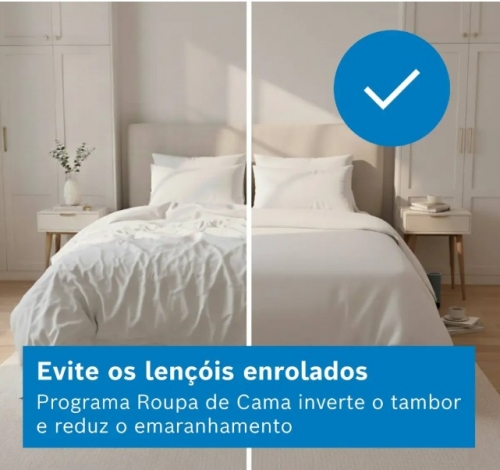 Máquina de Secar Roupa Bosch Série 6 WQG243D0ES, 9 kg, Bomba de Calor, Classe C, Branco