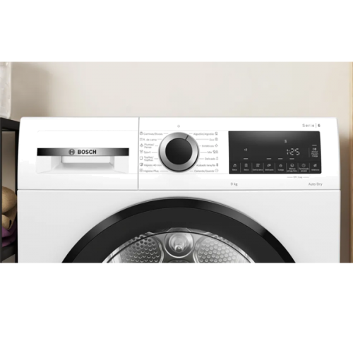 Máquina de Secar Roupa Bosch Série 6 WQG243D0ES, 9 kg, Bomba de Calor, Classe C, Branco