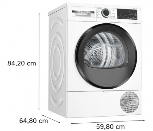 Máquina de Secar Roupa Bosch Série 6 WQG243D0ES, 9 kg, Bomba de Calor, Classe C, Branco