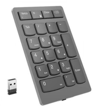 Teclado Numérico Lenovo Go Wireless Numeric Keypad sem fios 2.4 GHz interruptor: Chave-Tesoura cinza temporal