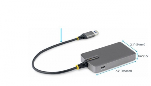 Hub USB-A de 4 Portas, USB 3.2 Gen 1, 5 Gbps, com Alimentação Auxiliar USB-C, Cabo de 30 cm, Cinzento-espacial - StarTech.com 5G4AC-USB-A-HUB