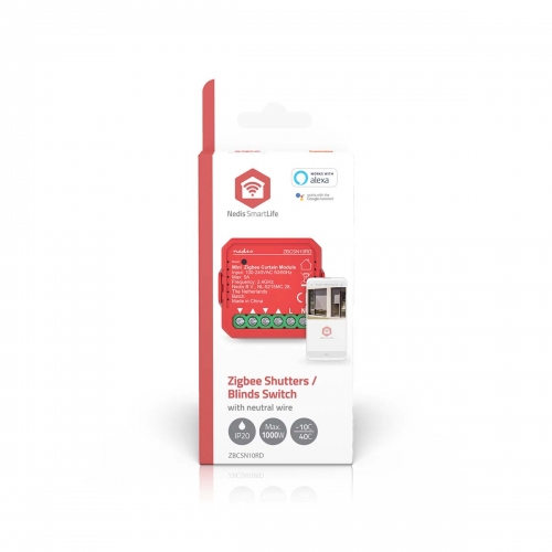 Módulo integrado SmartLife Persianas NEDIS Zigbee 3.0, 1000 W, Conexão de Terminal, Aplicativo disponível para: Android™ / IOS