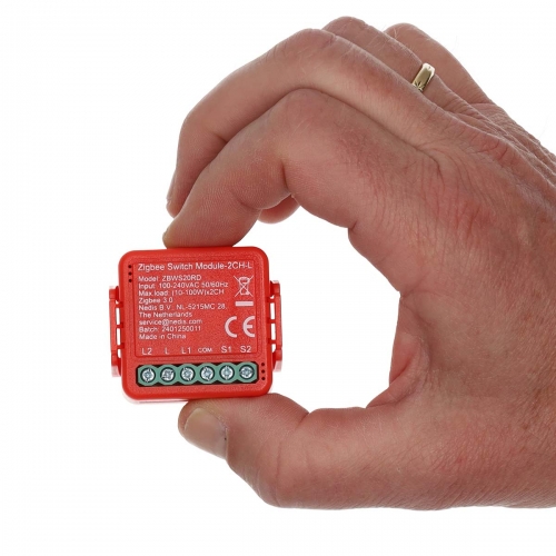 Módulo integrado SmartLife Interruptor Duplo Nedis Zigbee 3.0, 2x100 W, Conexão de Terminal, Aplicativo disponível para: Android™ / IOS