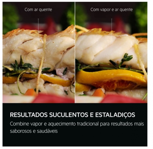 FORNO MULTIFUNÇÕES AEG GR6PB53FSB VAPOR PIROLITICO 72LT PRETO A++