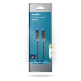 Cabo de áudio óptico Macho TosLink | Macho TosLink | 5,00 m | Redondo | PVC | Antracite | Caixa