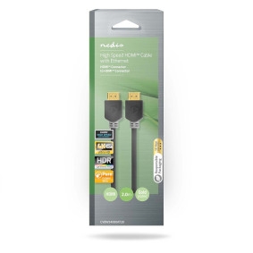Cabo HDMI™ de alta velocidade NEDIS Conector HDMI™ | 4K a 60 Hz | ARC | 18 Gbps | 2,00 m | Redondo | PVC | Antracite | Caixa