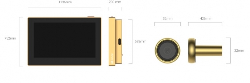 Visor de porta olho mágico sem fio EZVIZ HP2 GOLD, CS-HP2-R100-6E2WB-GD