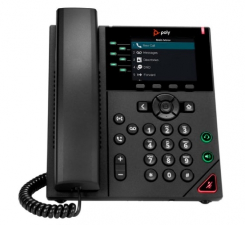 Poly VVX 350 Telefone VoIP tridirecional capacidade de chamada SIP, SDP operação de 6 linhas 24 linhas preto , 89B68AA