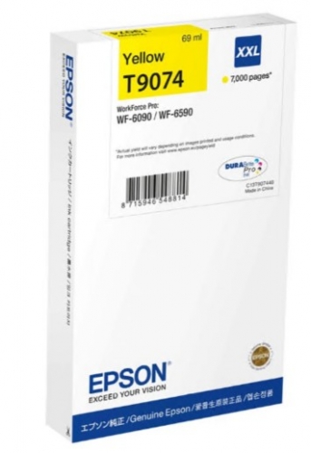 Tinteiro Epson T9074 69 ml tamanho XXL amarelo original 