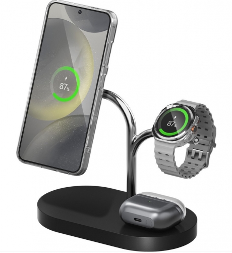 Carregador Wireless Samsung 3 em 1 USB Preto