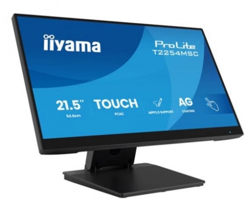 Monitor iiyama ProLite T2254MSC-B2AG LED 21.5" ecrã Touch Full HD (1080p) 100 Hz IPS 300 4 ms HDMI, DisplayPort preto