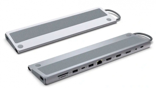 Docking Station Ewent EW1150 USB-C 12-em-1 Cinza