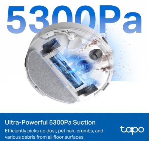 Aspirador Robô TP-Link Tapo RV30 Max Plus 5300Pa Branco + Doca Auto-Esvaziamento, TAPORV30MAXPLUSW