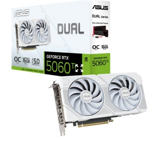 Placa Gráfica ASUS Dual GeForce RTX 5060 Ti 16GB GDDR7 White OC Edition PCIe 5.0 DLSS 4 HDMI 2.1b DisplayPort 2.1b, 90YV0MH6-M0NA00