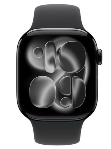 Apple Watch Series 11 GPS 42mm Alumínio Preto Brilhante c/ Bracelete Desportiva Preta M/L MEQU4QL/A