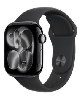 Apple Watch Series 11 GPS 42mm Alumínio Preto Brilhante c/ Bracelete Desportiva Preta M/L MEQU4QL/A