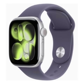 Apple Watch Series 11 GPS 42mm Alumínio Prateado c/ Bracelete Desportiva Roxo Névoa M/L MEU74QL/A