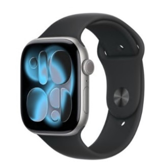Apple Watch Series 11 GPS 46mm Alumínio Cinzento Sideral c/ Bracelete Desportiva Preta S/M MEV04QL/A