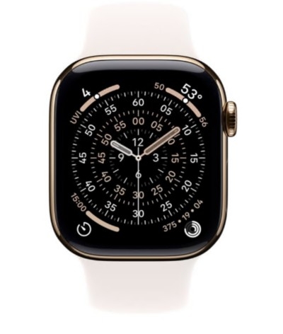 Apple Watch Series 11 (GPS + Cellular) 42 mm titânio dourado rosado claro tamanho da banda: S/M 64 GB LTE, Wi-Fi 4, UWB, Bluetooth 5G, MF8W4QL/A