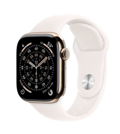 Apple Watch Series 11 (GPS + Cellular) 42 mm titânio dourado rosado claro tamanho da banda: S/M 64 GB LTE, Wi-Fi 4, UWB, Bluetooth 5G, MF8W4QL/A