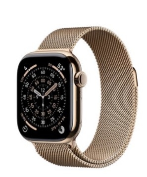 Apple Watch Series 11 GPS + Cellular 42mm Titânio Dourado c/ Bracelete Loop Milanesa Aço Inoxidável Dourada MF8Y4QL/A